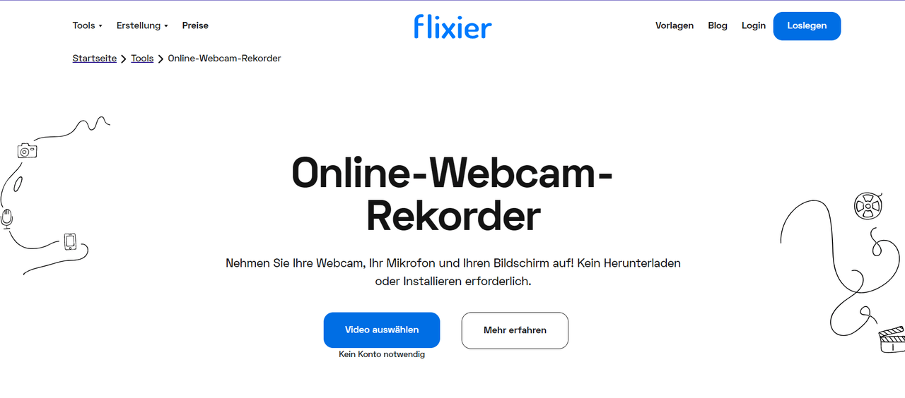 Flixier Online Webcam Rekorder