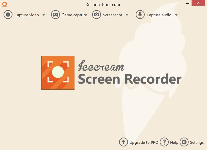 Interface Icecream Screen Recorder
