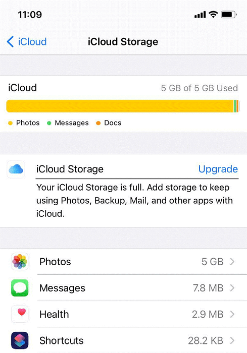 Go to iCloud Backup on iPhone
