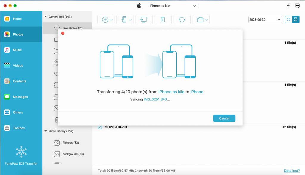 Transfer Files from iPhone to Another
