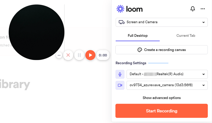 Loom YouTube Recorder Interface