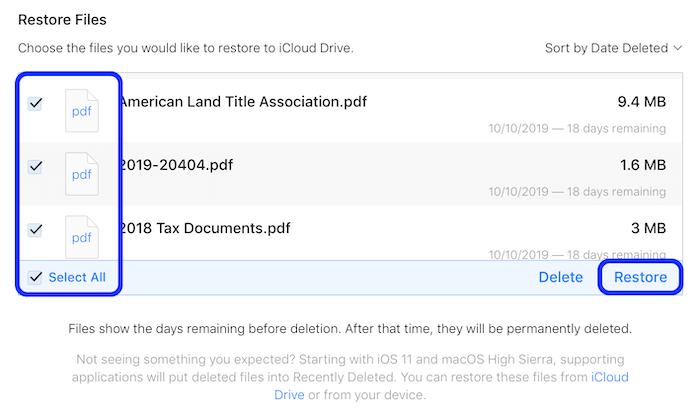  Recover Deleted Files iCloud Drive
