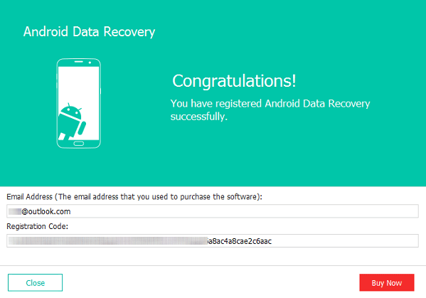 Register FonePaw Android Data Recovery Successfully