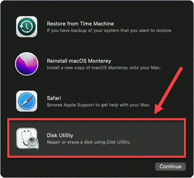 Run Disk Utility Mac