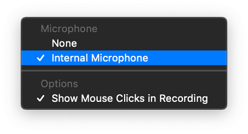 Mikrofon Quicktime'ı seçin