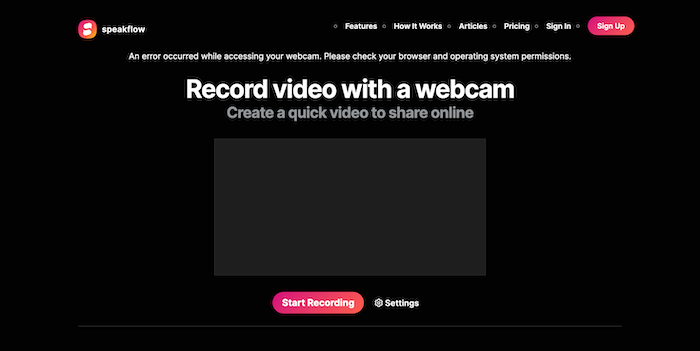 Speakflow Webcam Recorder