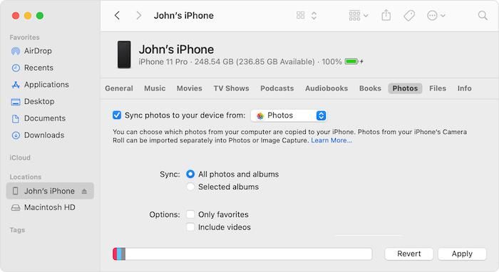 How to Transfer Photos from iPhone to iPhone via Finder