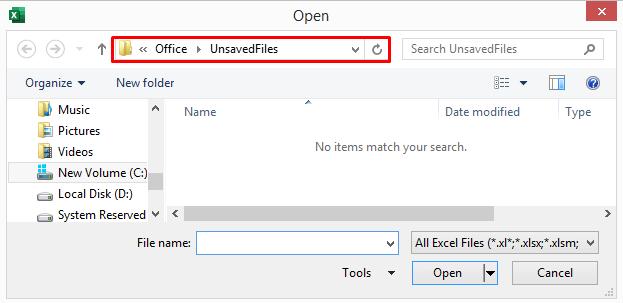 Where to Find AutoSaved Excel Files